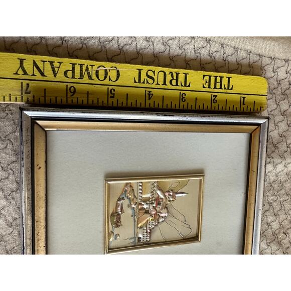 Vintage Italian Silver Framed Pictures set of 2 signed print accent wall art - Picture 9 of 16